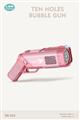Pink 10 Holes Bubble Gun With Light