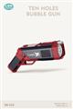 Red 10 Holes Bubble Gun With Light