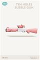 Pink 10 Holes Rifle Electric Bubble Gun With Light